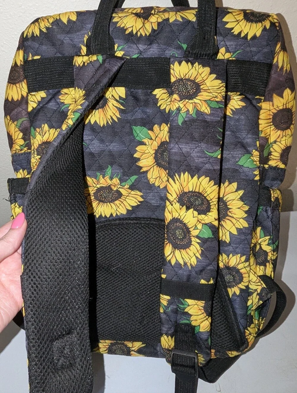 Simply Southern Sunflower Quilted Backpack and Lunch Bag Set - Black & Yellow